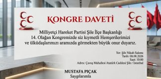 MHP Şile İlçe Başkanlığı 14. Olağan Kongresi’ne Hazırlanıyor: İlçe Başkanı Mustafa Pıçak’tan Tüm Şile Halkına Davet