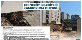 Çekmeköy Belediyesi’nden Kamuoyuna Duyuru